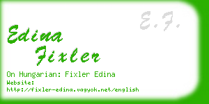 edina fixler business card